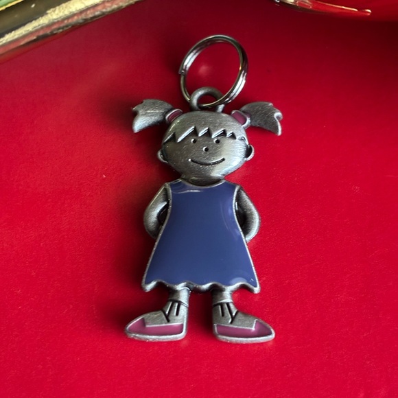 Charming Silver and Blue Girl Pendant Necklace - Picture 2 of 5